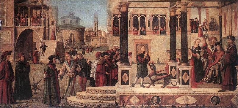 CARPACCIO, Vittore The Daughter of of Emperor Gordian is Exorcised by St Triphun dfg Sweden oil painting art